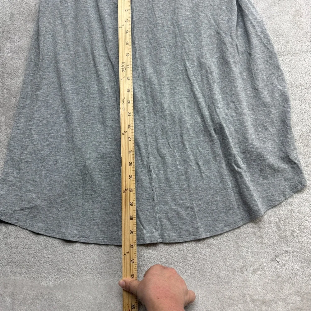 Athleta High Low Maxi Skirt Womens Small Gray Drawstring Jersey Knit Flowy Boho